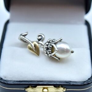 Barbara Bixby Sterling Silver/18K Cultured Freshwater Pearl Pendant Charm